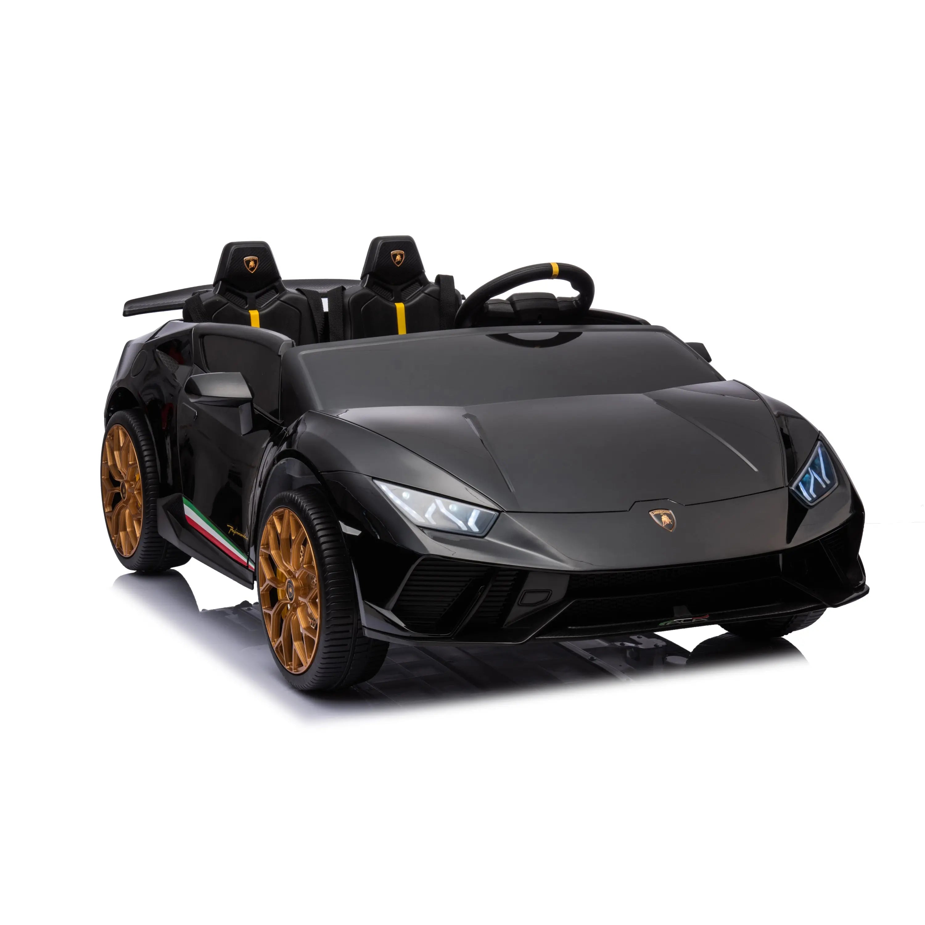 24V Lamborghini Huracan 2 Seater Kids' Electric Ride-On – dashboard and seat | Freddo Toys Canada