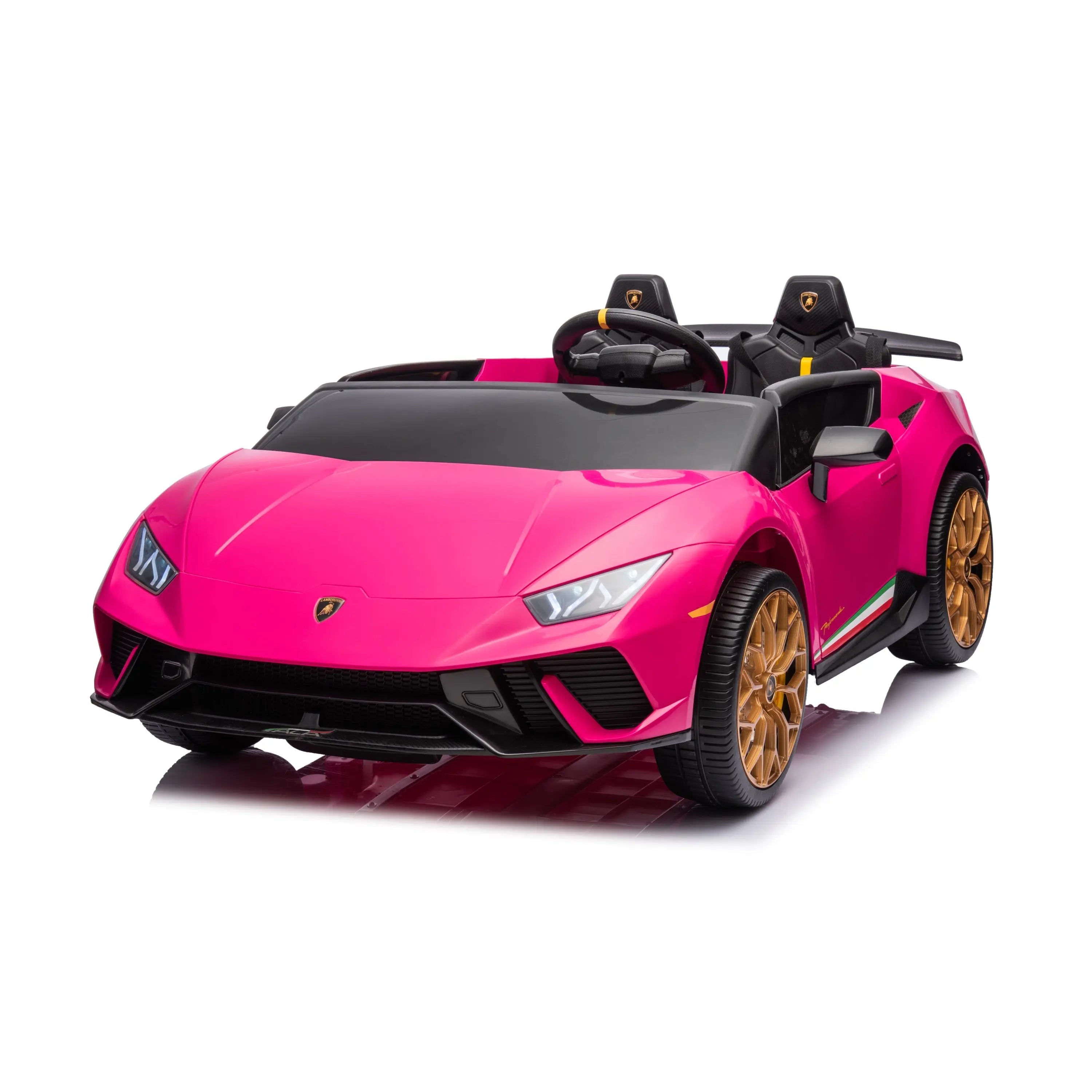 24V Lamborghini Huracan 2 Seater Kids' Electric Ride-On – interior detail | Freddo Toys Canada