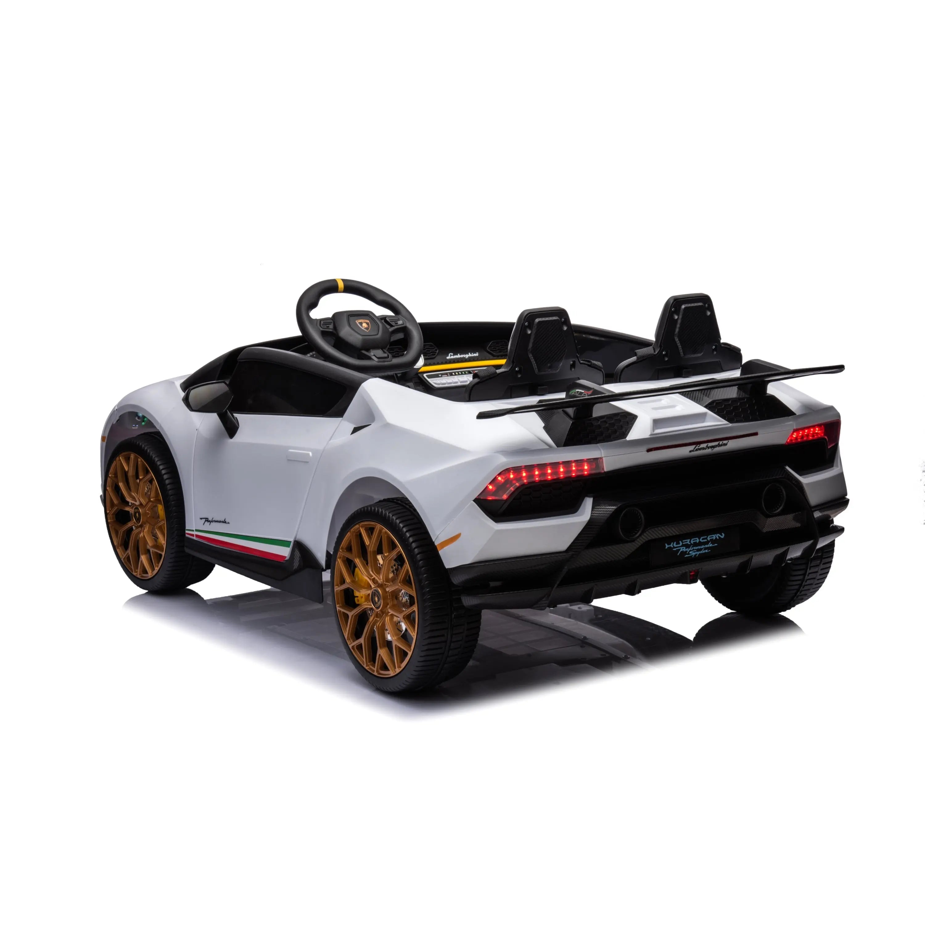 24V Lamborghini Huracan 2 Seater Kids' Electric Ride-On – front view (2) | Freddo Toys Canada