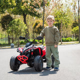 24V Can-Am Renegade 1-Seater Kids ATV – wheels and suspension detail | Freddo Toys Canada