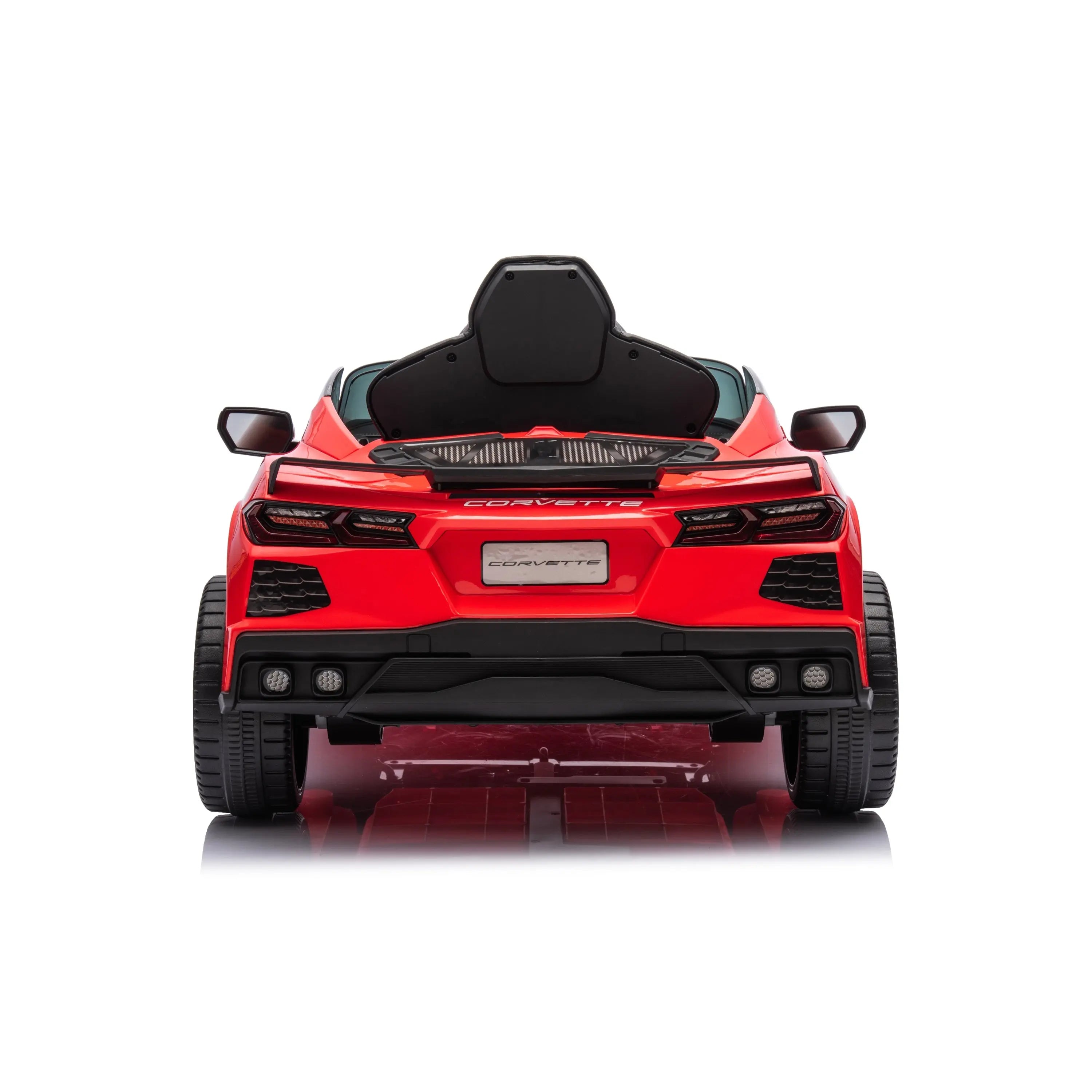 12V Chevrolet Corvette C8 1-Seater Kids Ride-On Car – interior detail | Freddo Toys Canada
