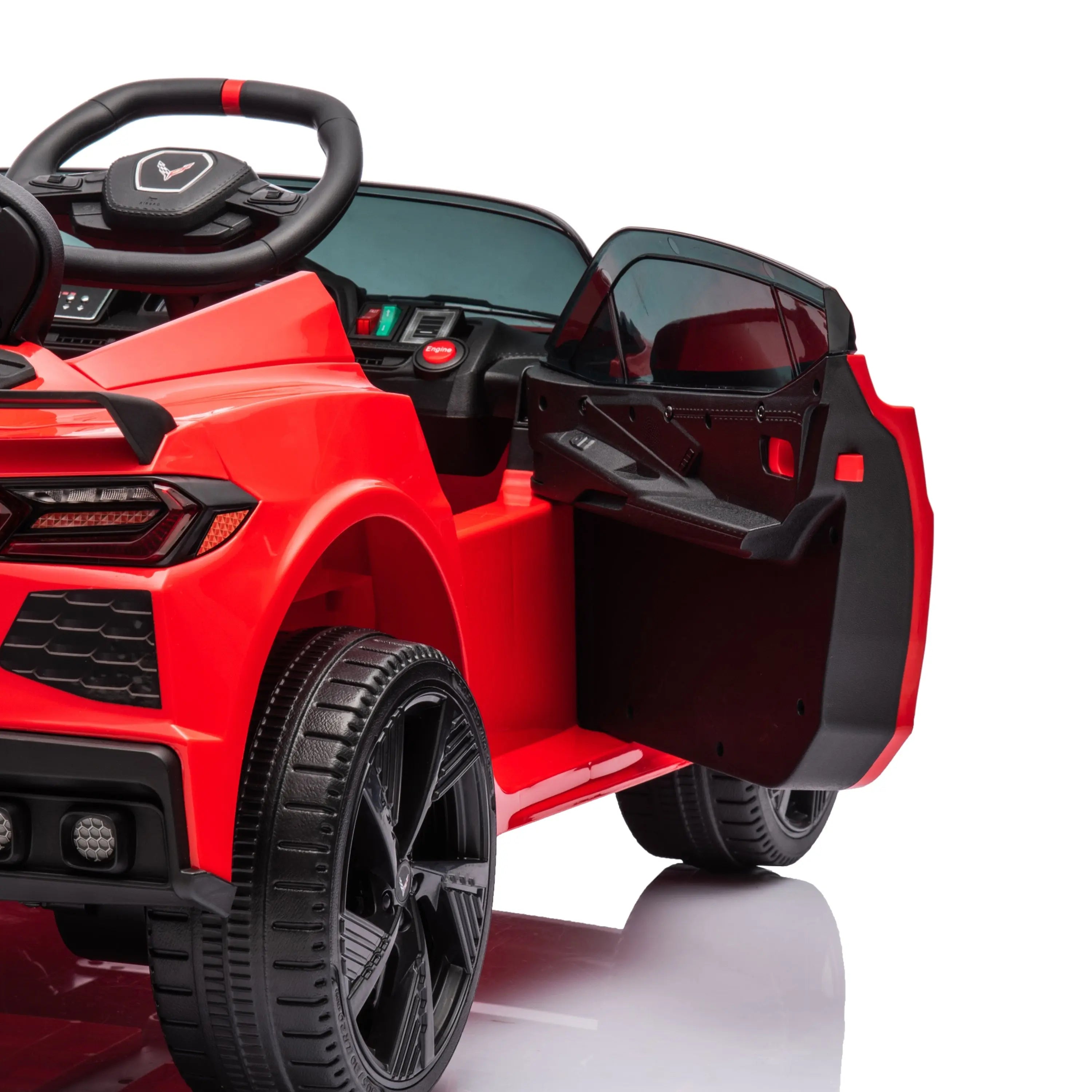 12V Chevrolet Corvette C8 1-Seater Kids Ride-On Car – side profile | Freddo Toys Canada