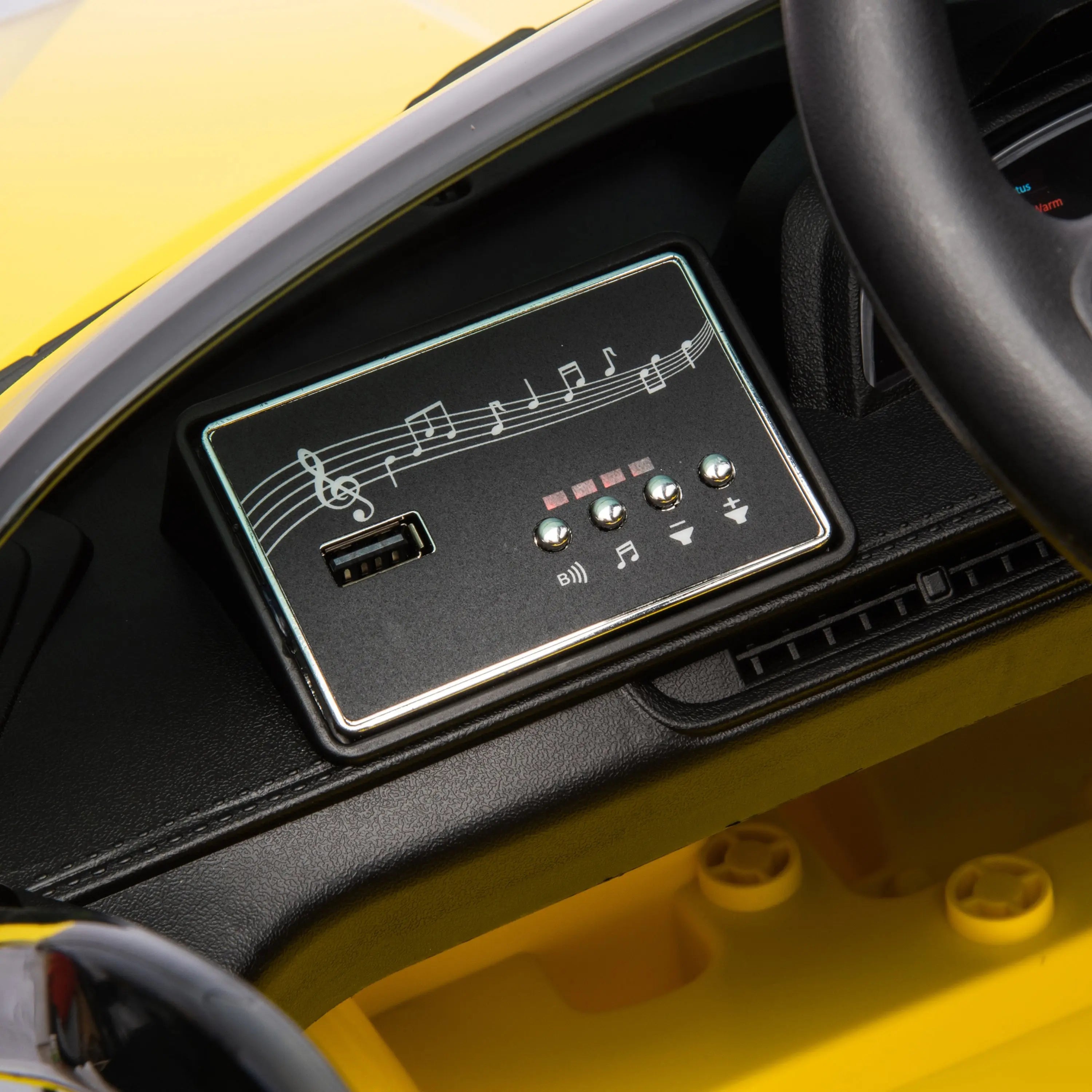 12V Chevrolet Corvette C8 1-Seater Kids Ride-On Car – interior detail (2) | Freddo Toys Canada