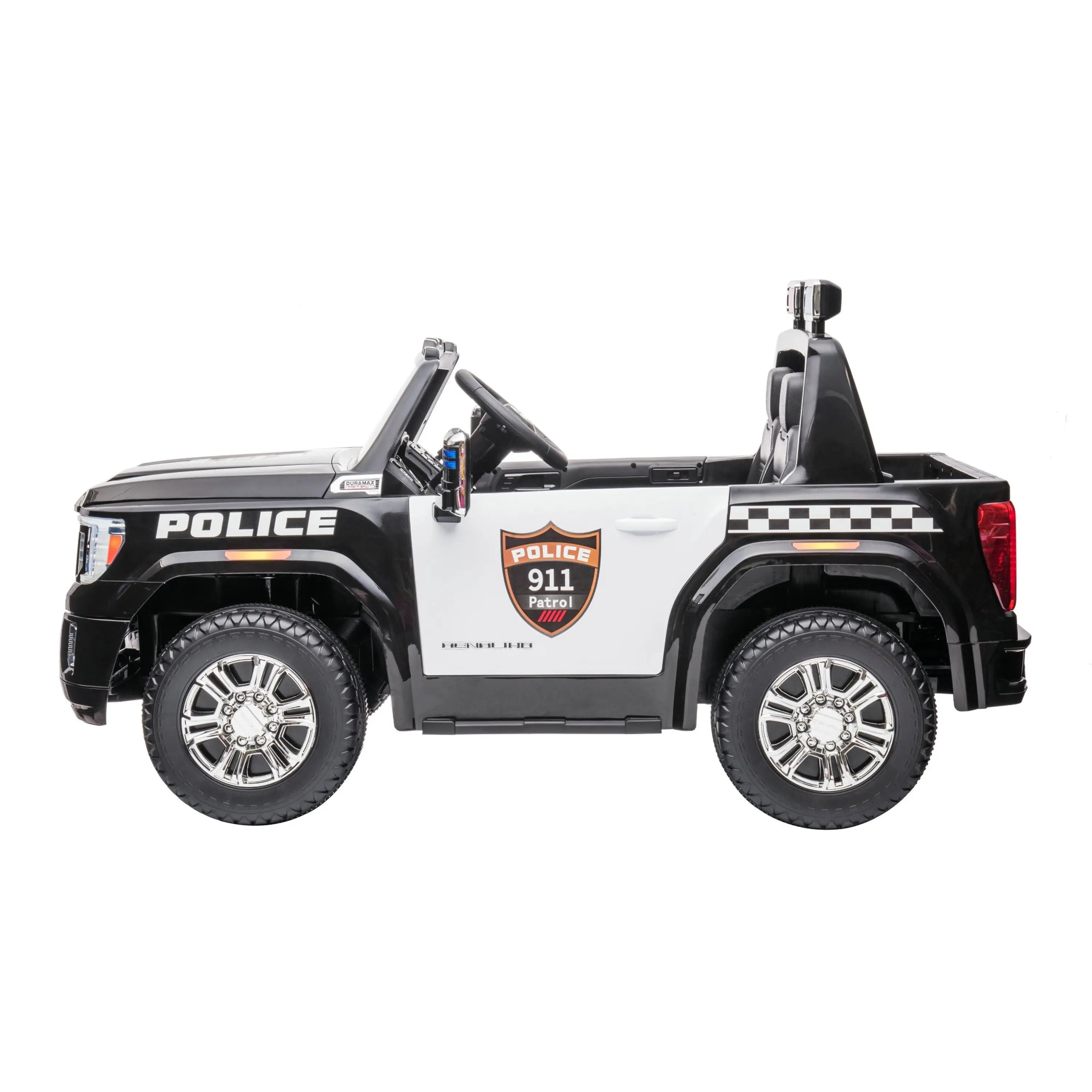 24V GMC Sierra Denali 2 Seater Police Ride-On Truck – front view | Freddo Toys Canada