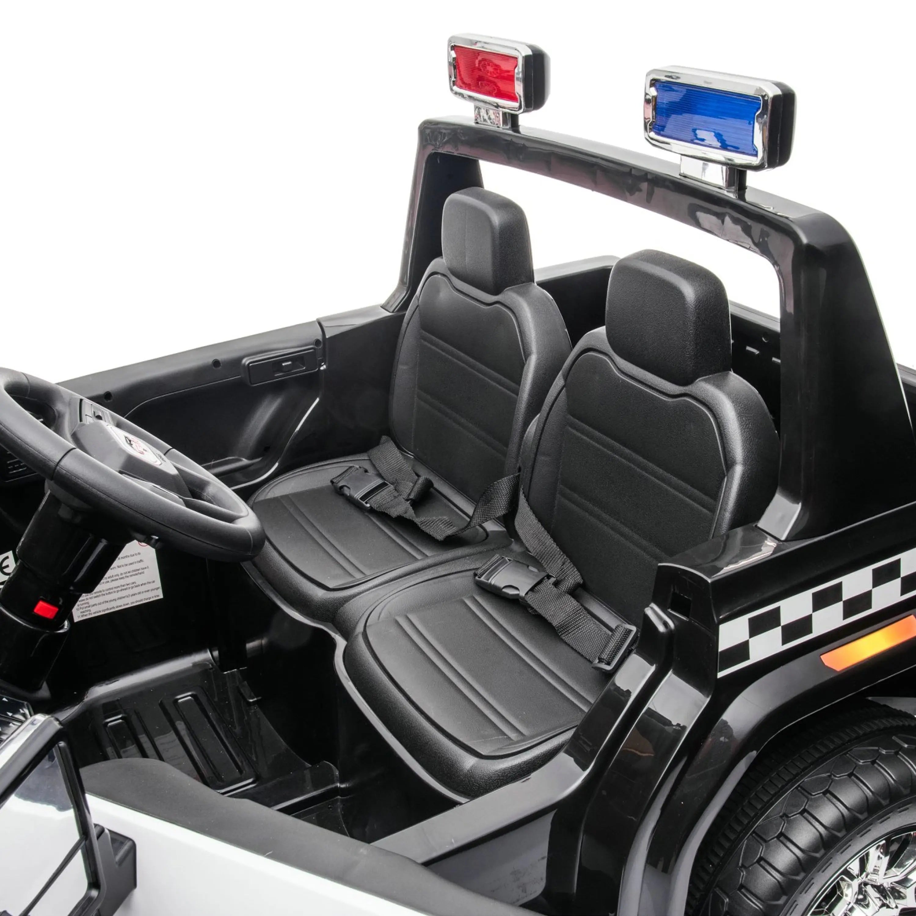 24V GMC Sierra Denali 2 Seater Police Ride-On Truck – wheels and suspension detail | Freddo Toys Canada