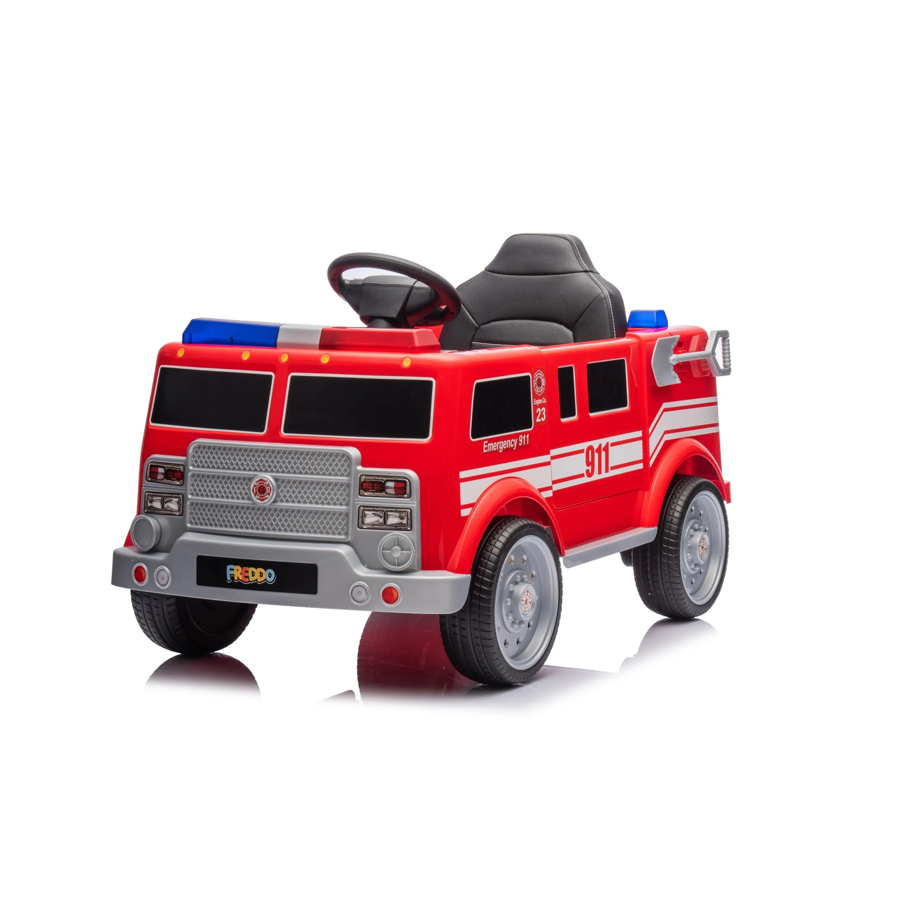 12V Freddo Fire Truck 1 Seater Ride on  DTI Direct Canada