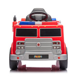 12V Freddo Fire Truck 1 Seater Ride on – front three-quarter view | Freddo Toys Canada