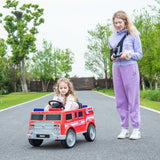 12V Freddo Fire Truck 1 Seater Ride on – wheels and suspension detail | Freddo Toys Canada