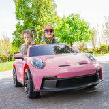 24V Porsche 911 GT3 2 Seater - NEW Silent Motor – front three-quarter view | Freddo Toys Canada