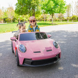 24V Porsche 911 GT3 2 Seater - NEW Silent Motor – steering wheel and controls | Freddo Toys Canada