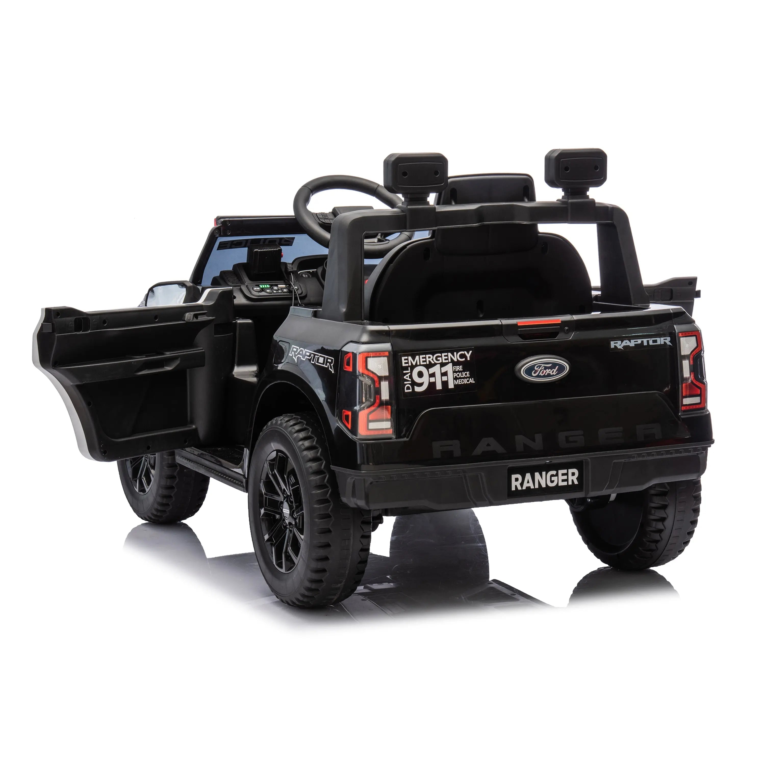 12V Licensed Ford Raptor Police Interceptor Kids Ride-On Truck — view 6