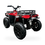 24V Freddo Pioneer Kids Electric ATV with Brushless Motor, Air Tires & Suspension - Red
