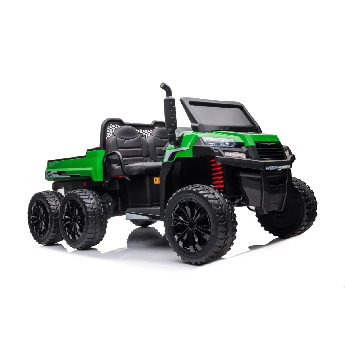 24V 6 Wheeler Freddo Tractor Trailer 2 Seater Ride-on with Dump Cart and Parental Remote – LED headlights detail | Freddo Toys Canada
