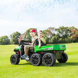 24V 6 Wheeler Freddo Tractor Trailer 2 Seater Ride-on with Dump Cart and Parental Remote – rear view | Freddo Toys Canada