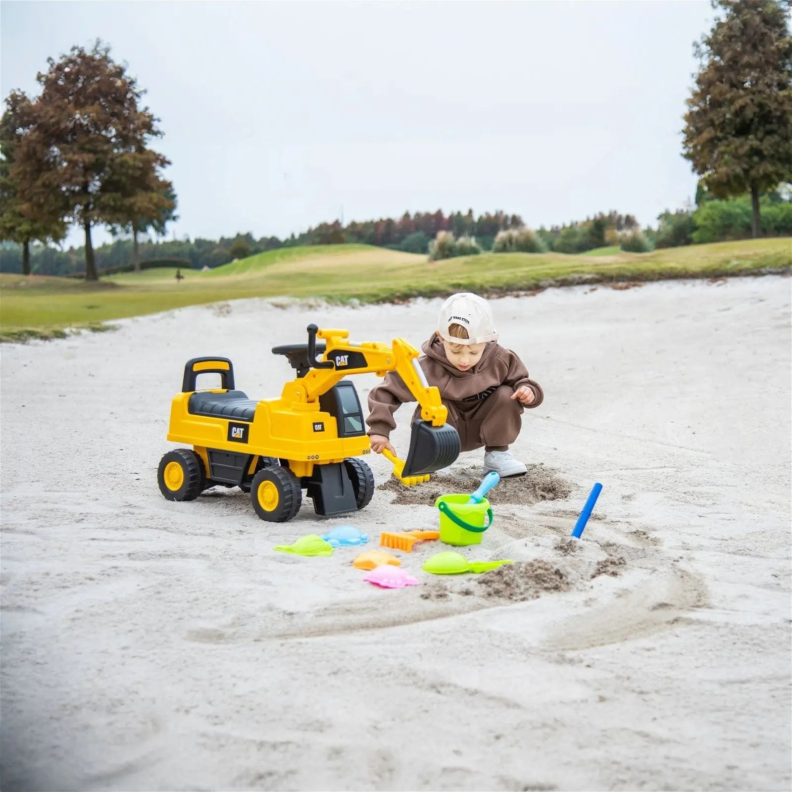 Caterpillar Foot to Floor Ride-On for Toddlers – steering wheel and controls | Freddo Toys Canada
