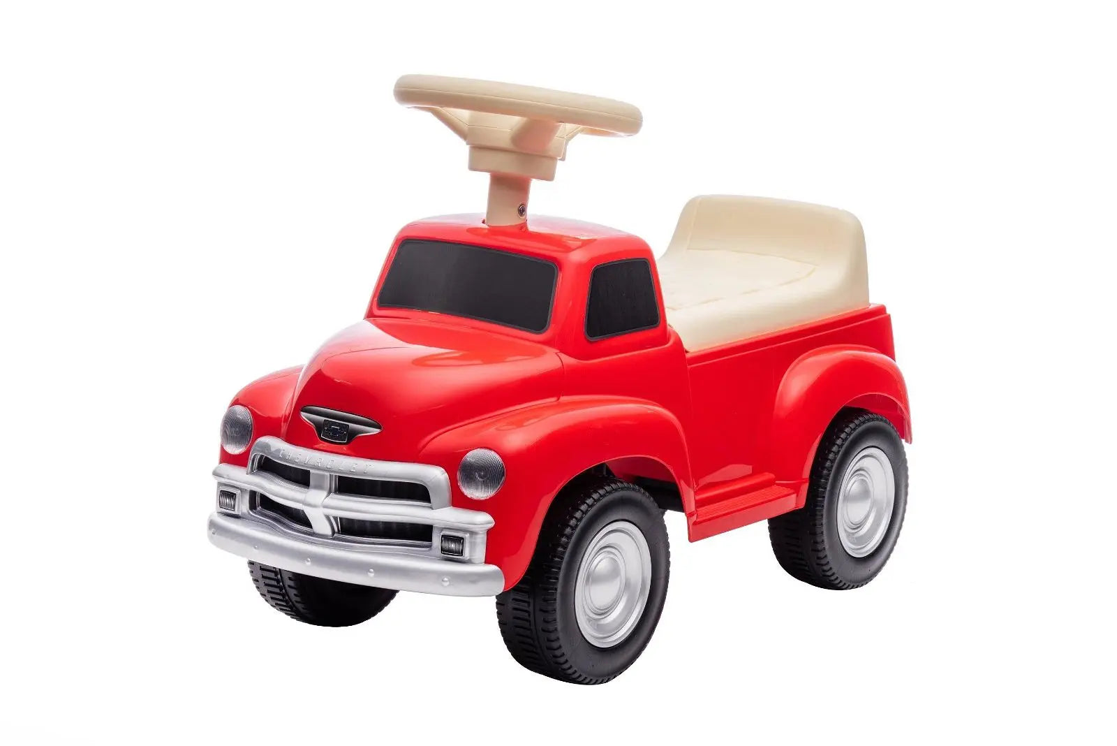 Child riding the Chevrolet 3100 Vintage Push Car for Toddlers | Freddo Toys Canada