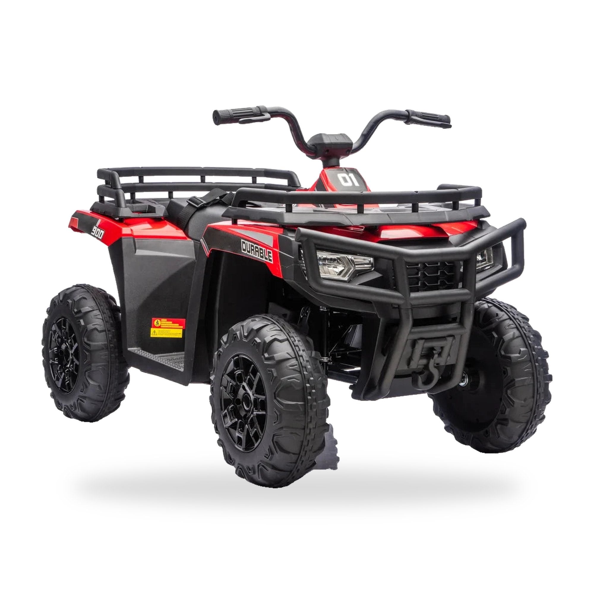 24V Freddo Pioneer Kids Electric ATV with Brushless Motor, Air Tires & Suspension - Red