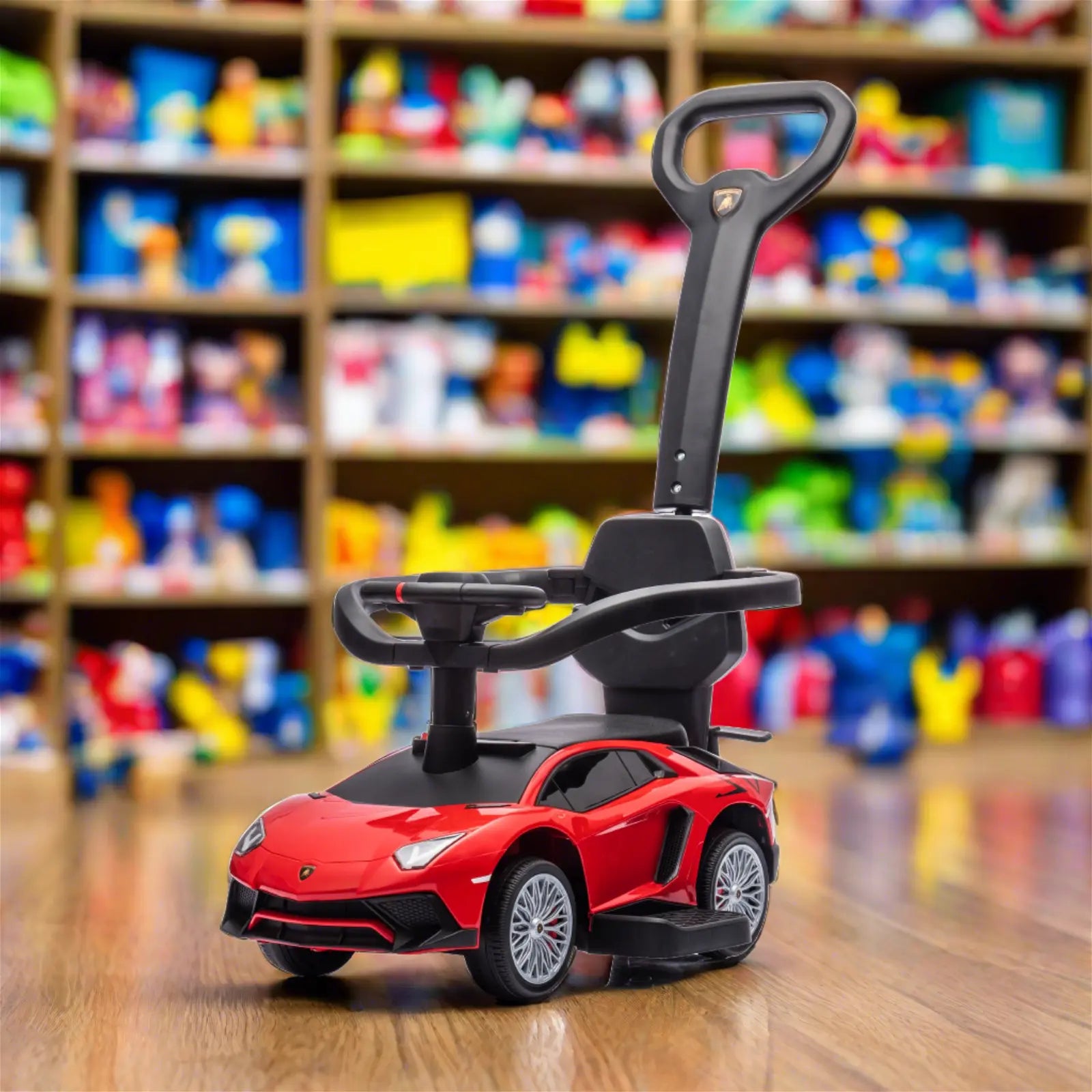 Lamborghini 3-in-1 Kids Push Ride On Toy Car – parental remote control | Freddo Toys Canada