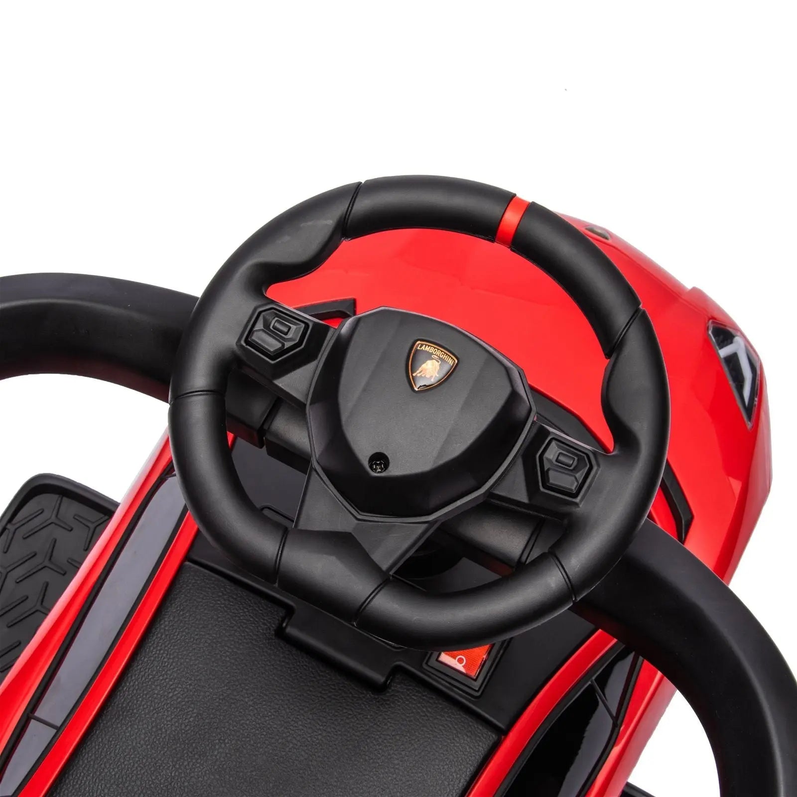 Lamborghini 3-in-1 Kids Push Ride On Toy Car – front view (2) | Freddo Toys Canada