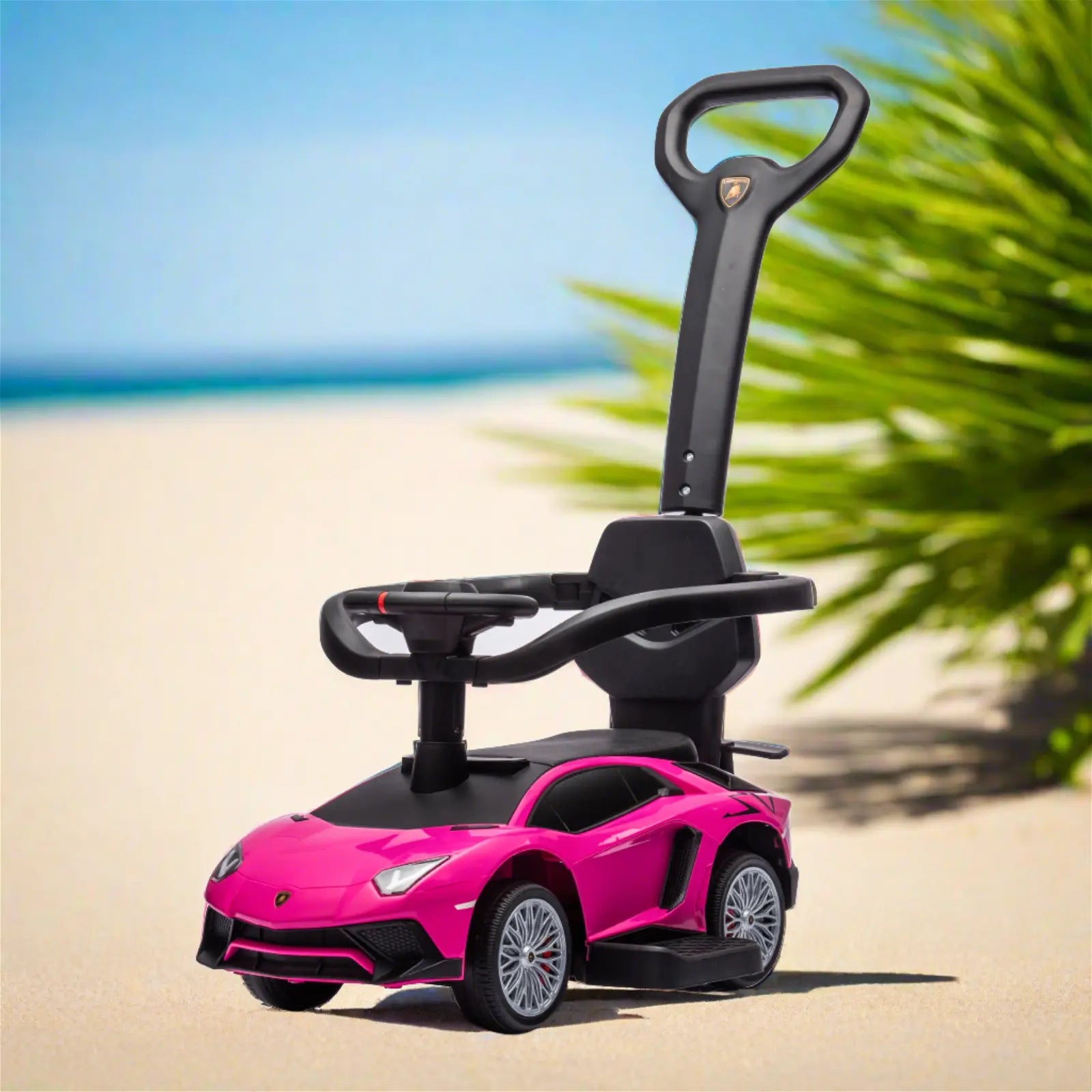 Lamborghini 3-in-1 Kids Push Ride On Toy Car – dashboard and seat (2) | Freddo Toys Canada