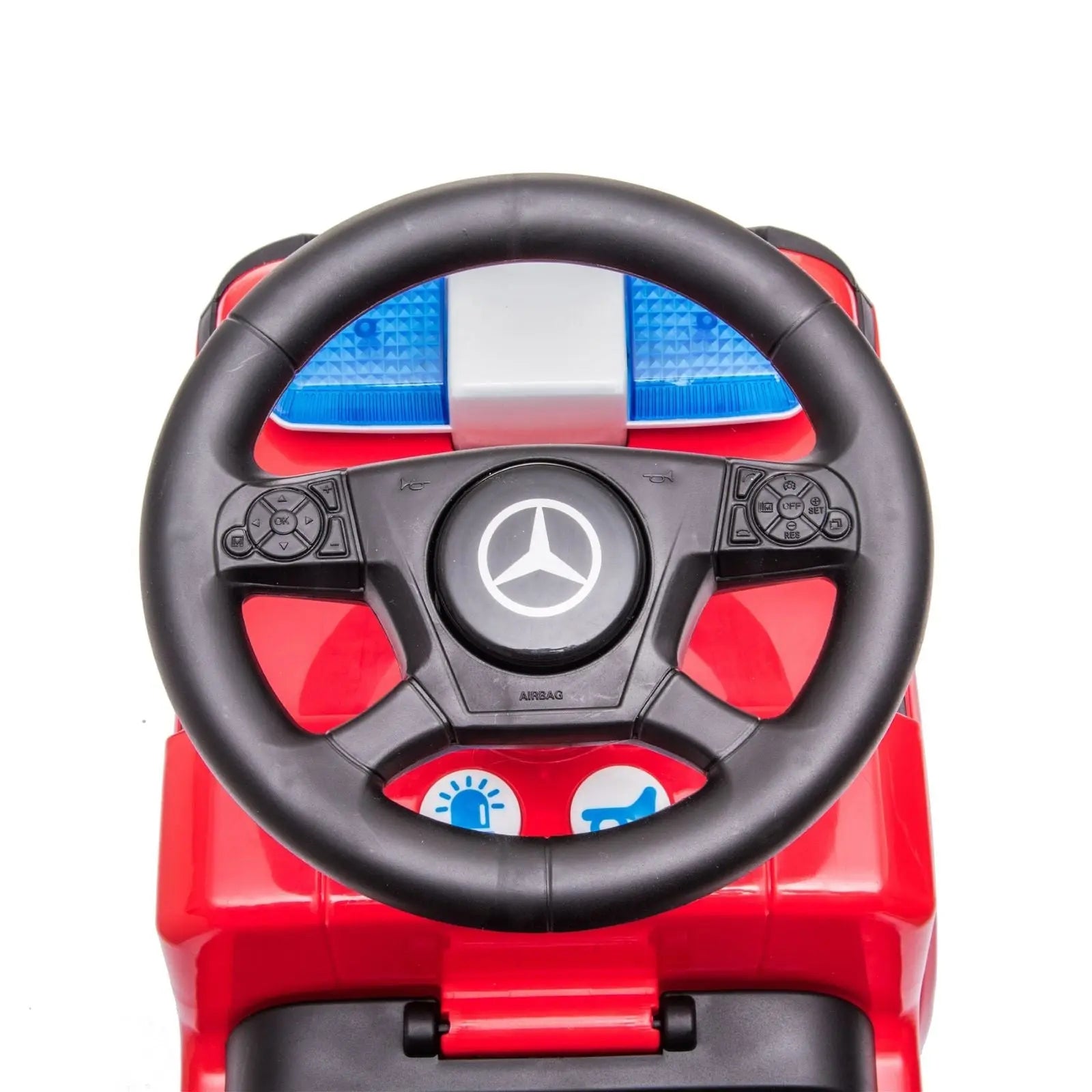 Child riding the Mercedes Antos Kids' Foot to Floor Ride-On | Freddo Toys Canada